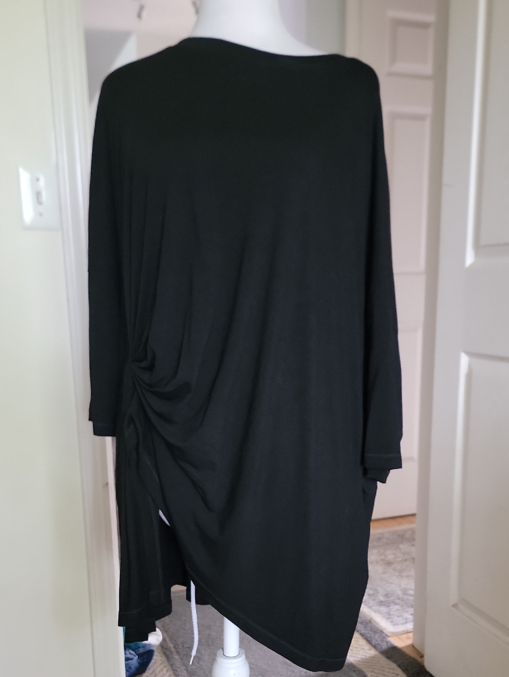 Patrizia Luca Black Draped Tunic Top